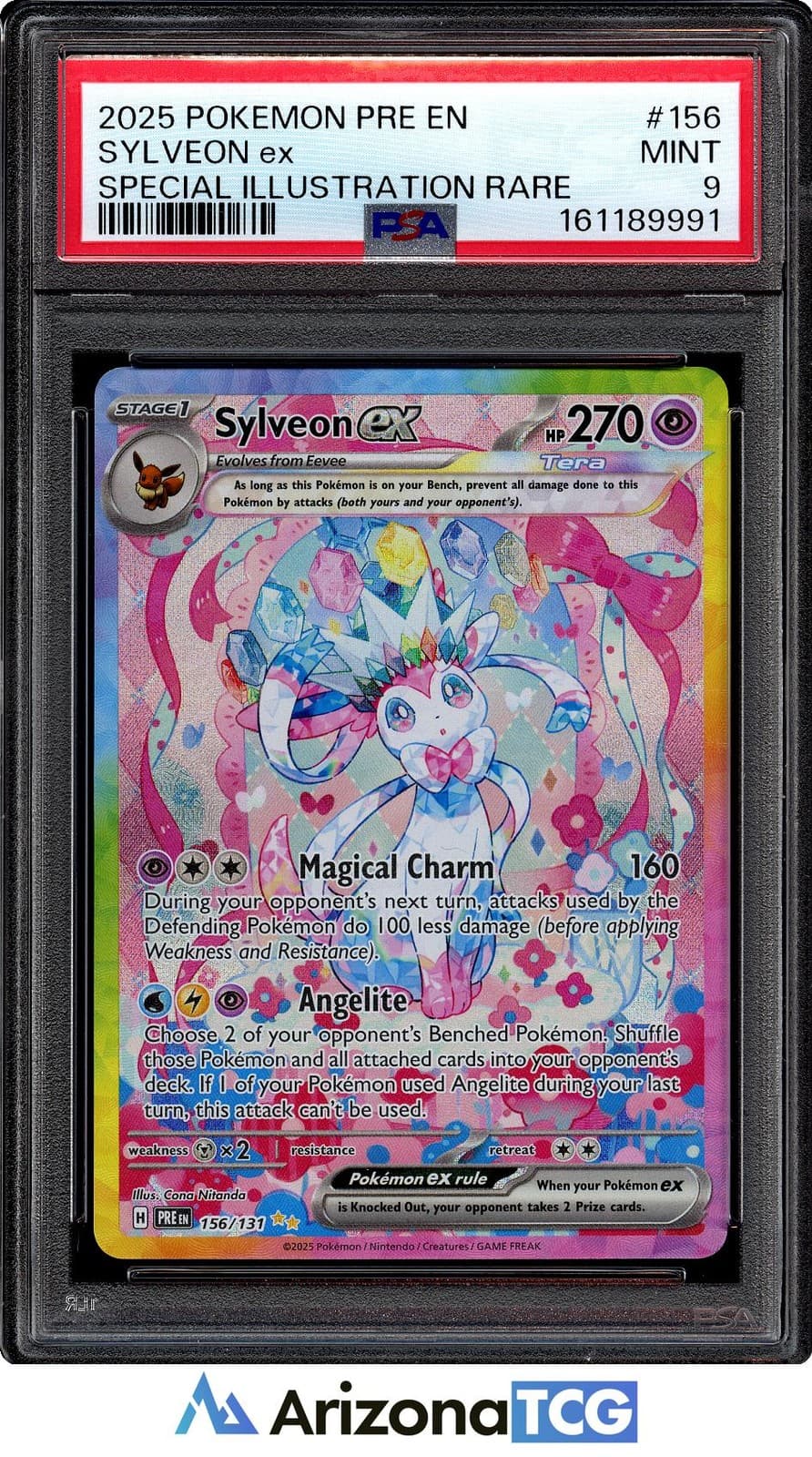 Pokemon 2025 Sylveon ex 156/131 SIR Prismatic Evolutions PSA 9