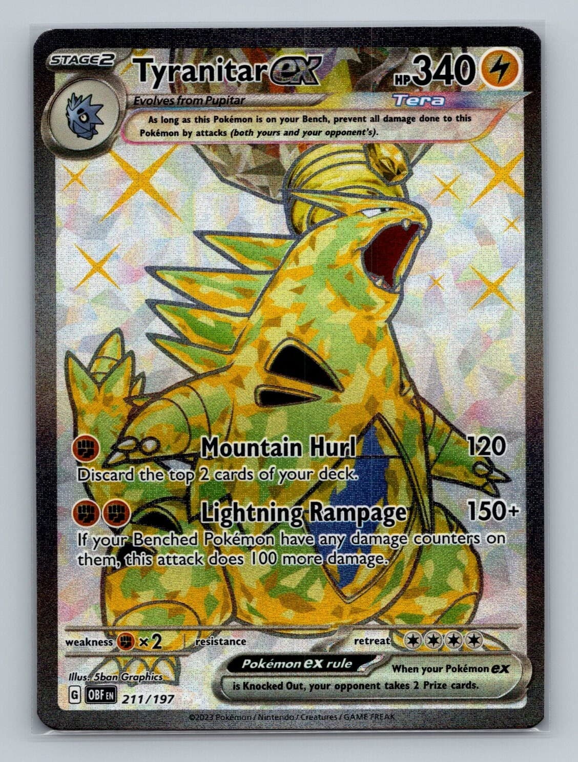 Pokemon SV03: Obsidian Flames #211/197 Tyranitar ex