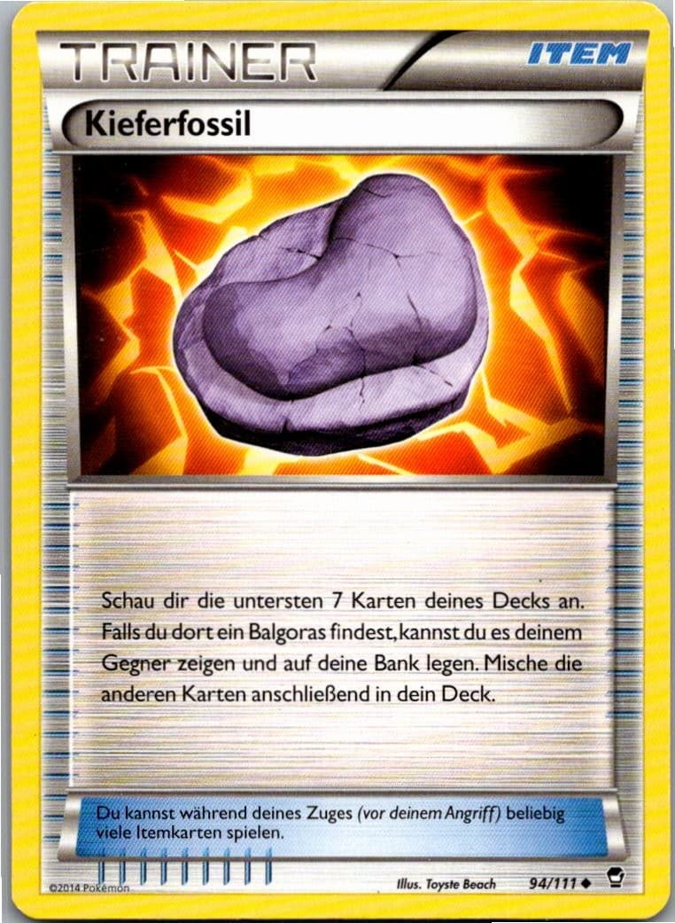 Pokémon Kieferfossil 94/111 Fliegende Fäuste Deutsch