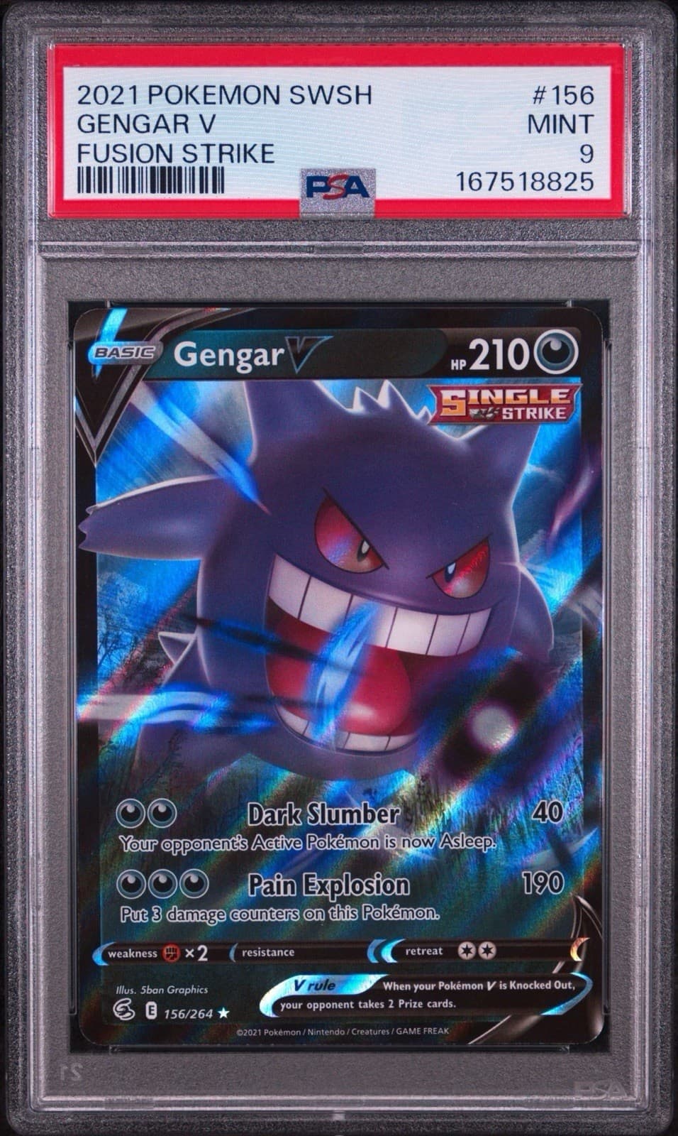 Gengar V 156/264 PSA 9 Holo Ultra Rare 2021 Pokemon Fusion Strike SWSH08