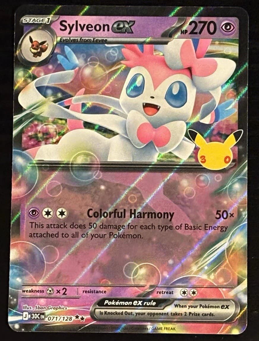 Sylveon ex 071/128 2026 Pokemon 30th Celebration Double Rare Holo - NM/M