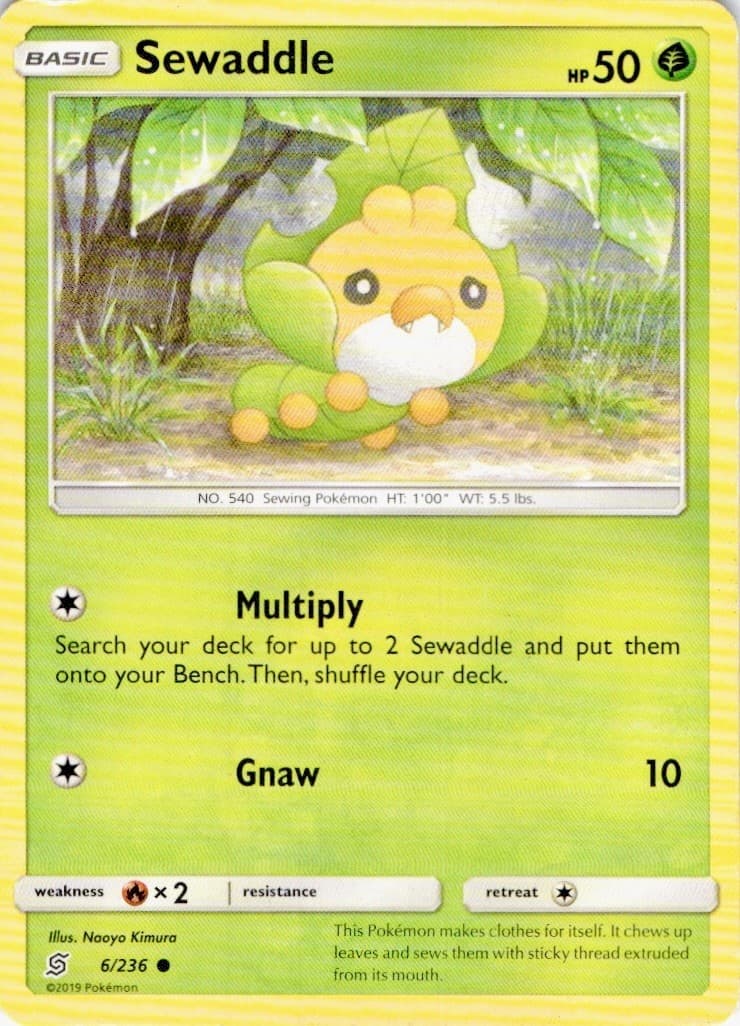 Sewaddle 6/236 Common Unified Minds Pokemon Lightly Played