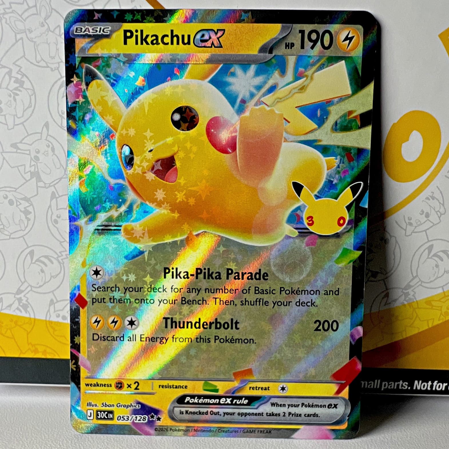 2026 Pokemon 30C EN-30th Celebration 53/128 Pikachu EX