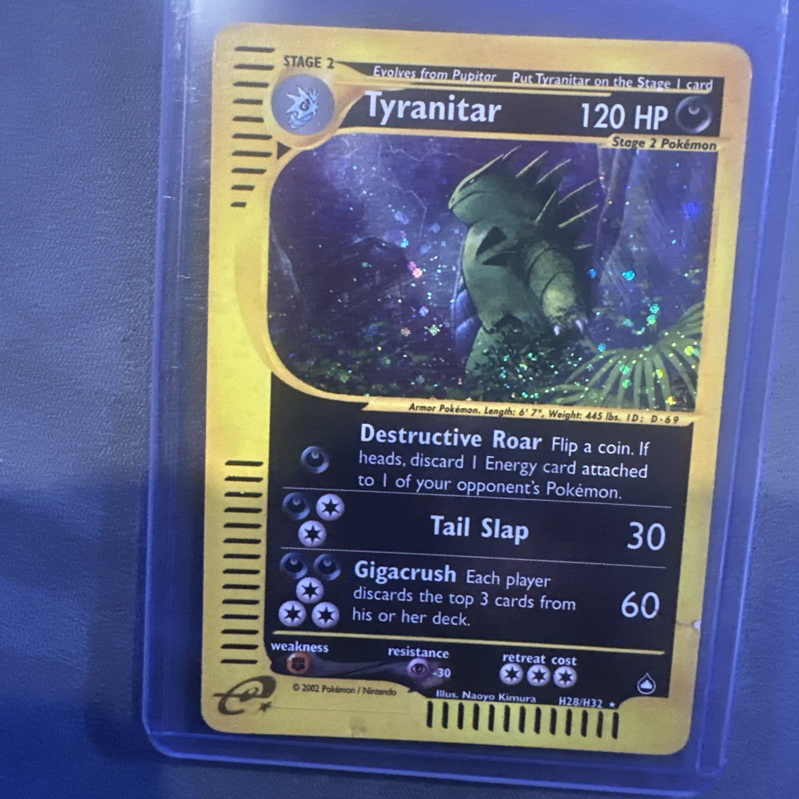 Tyranitar Aquapolis H28/H32 Ultra Rare Holo (played)