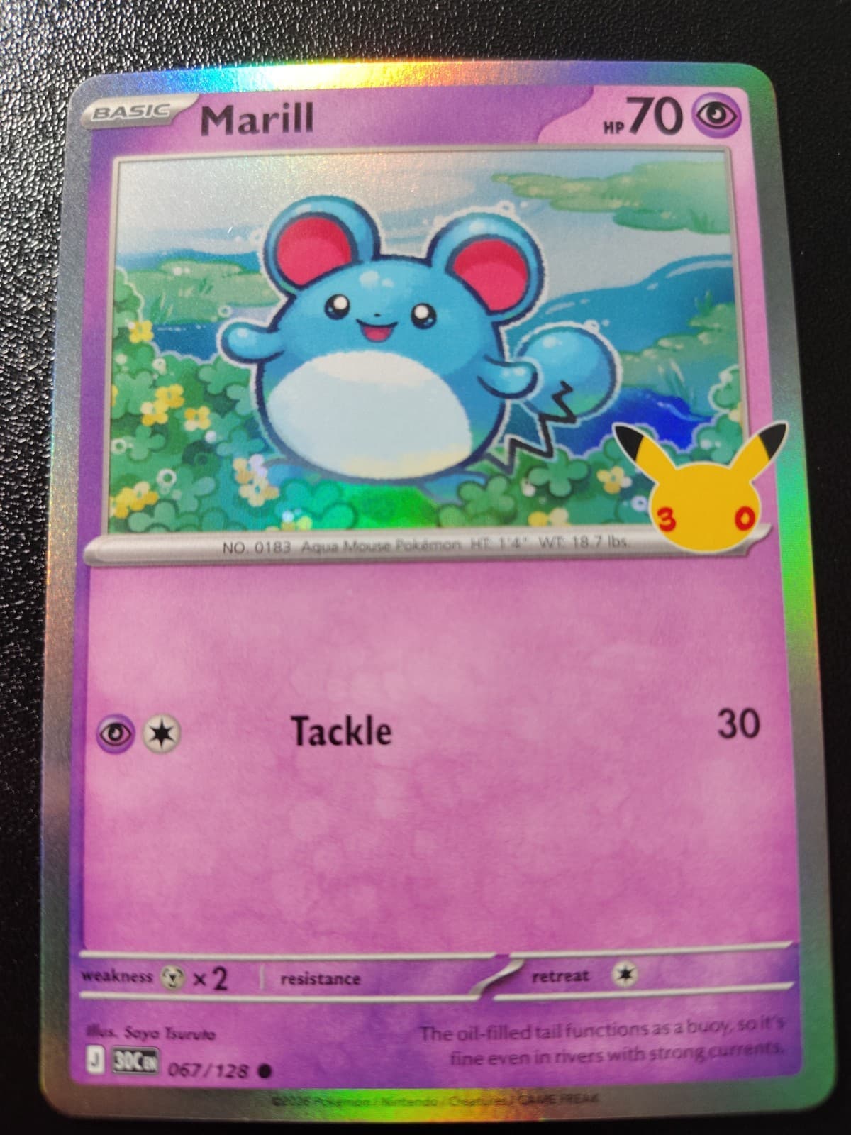Pokemon 30th Celebration Marill Holo Common Card 067/128 NM
