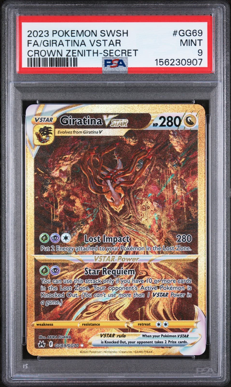PSA 9 | Giratina Vstar Gg69/Gg70 | Secret Sword Shield Crown Zenith | Pokemon