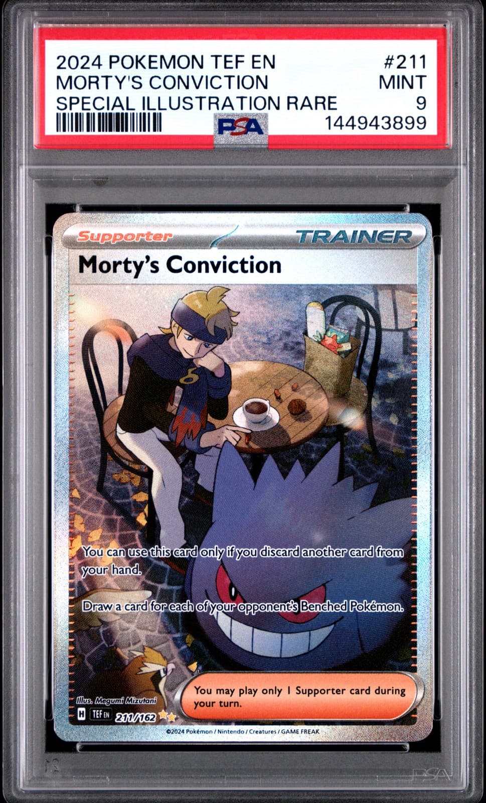Morty's Conviction 211/162 Special Illustration Rare Pokemon PSA 9 *899