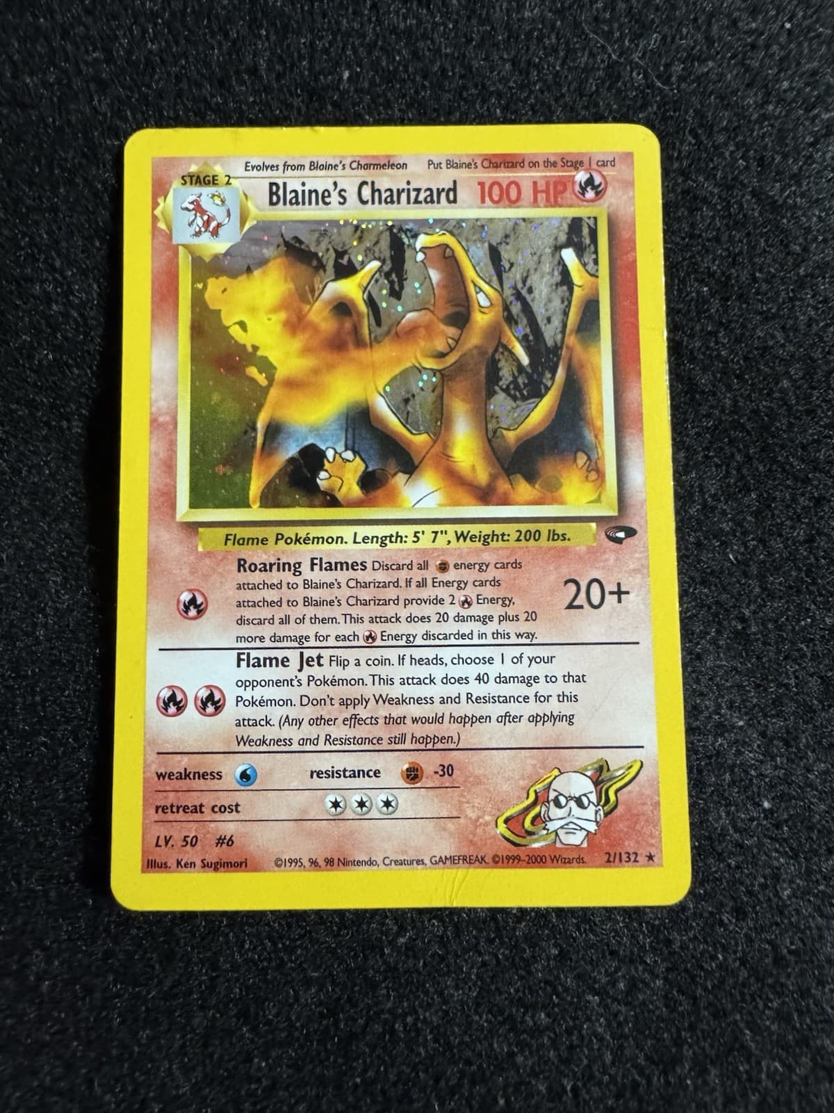 Pokemon TCG Blaine's Charizard Gym Challenge 2/132 Holo Rare English 100 HP 2000