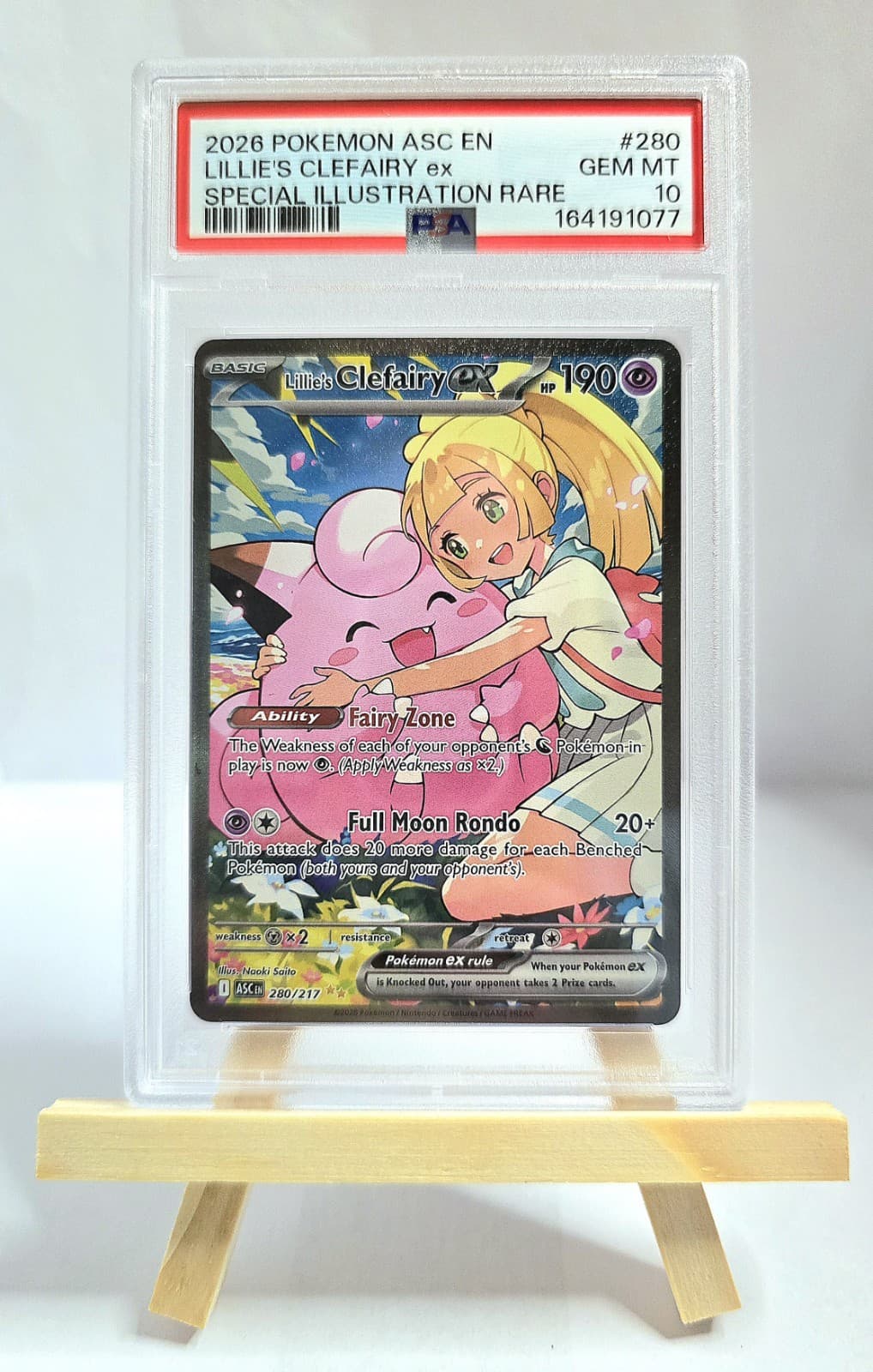 Pokemon TCG Lillie's Clefairy ex 280/217 Ascended Heroes SIR PSA 10