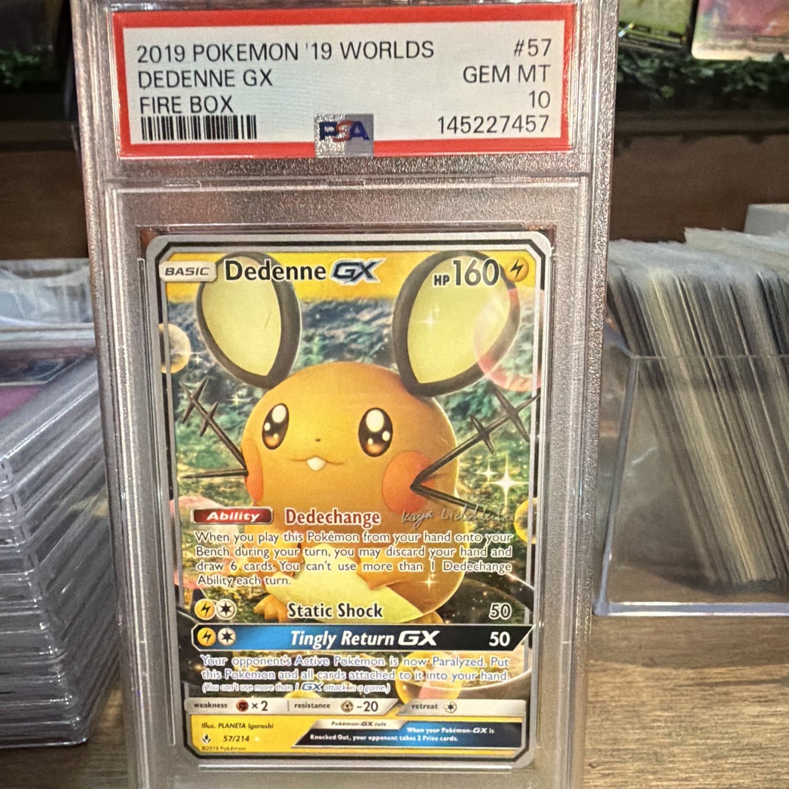 The Pokémon Company PSA 10 Dedenne GX 57/214 2019 World Championships Promo