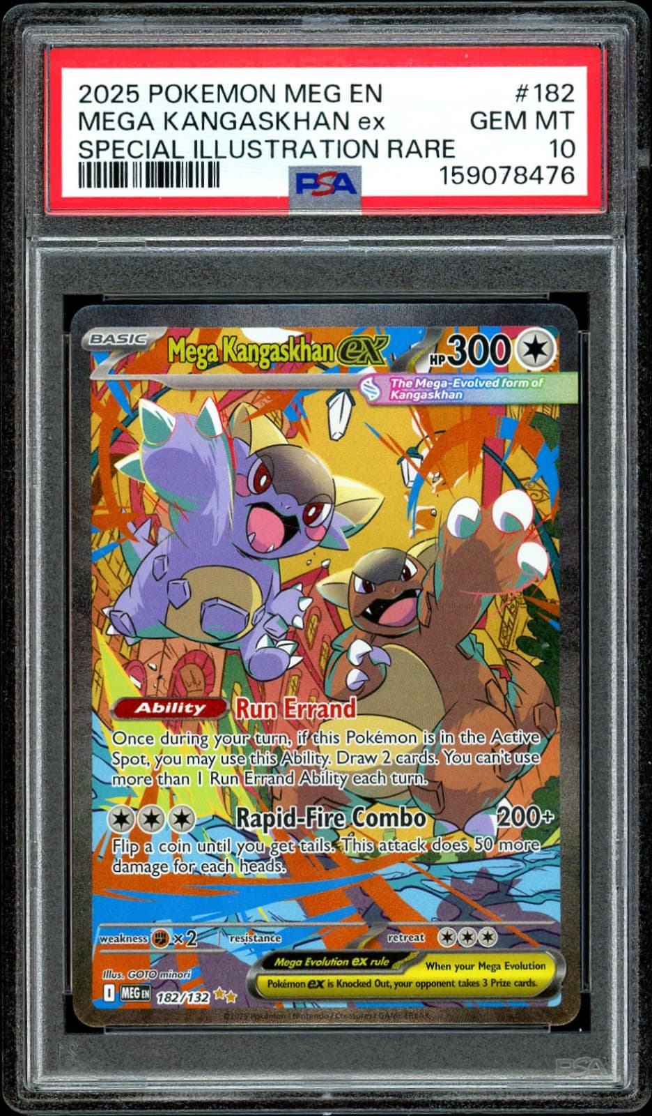 2025 POKEMON MEG EN-MEGA EVOLUTION #182 MEGA KANGASKHAN EX PSA 10