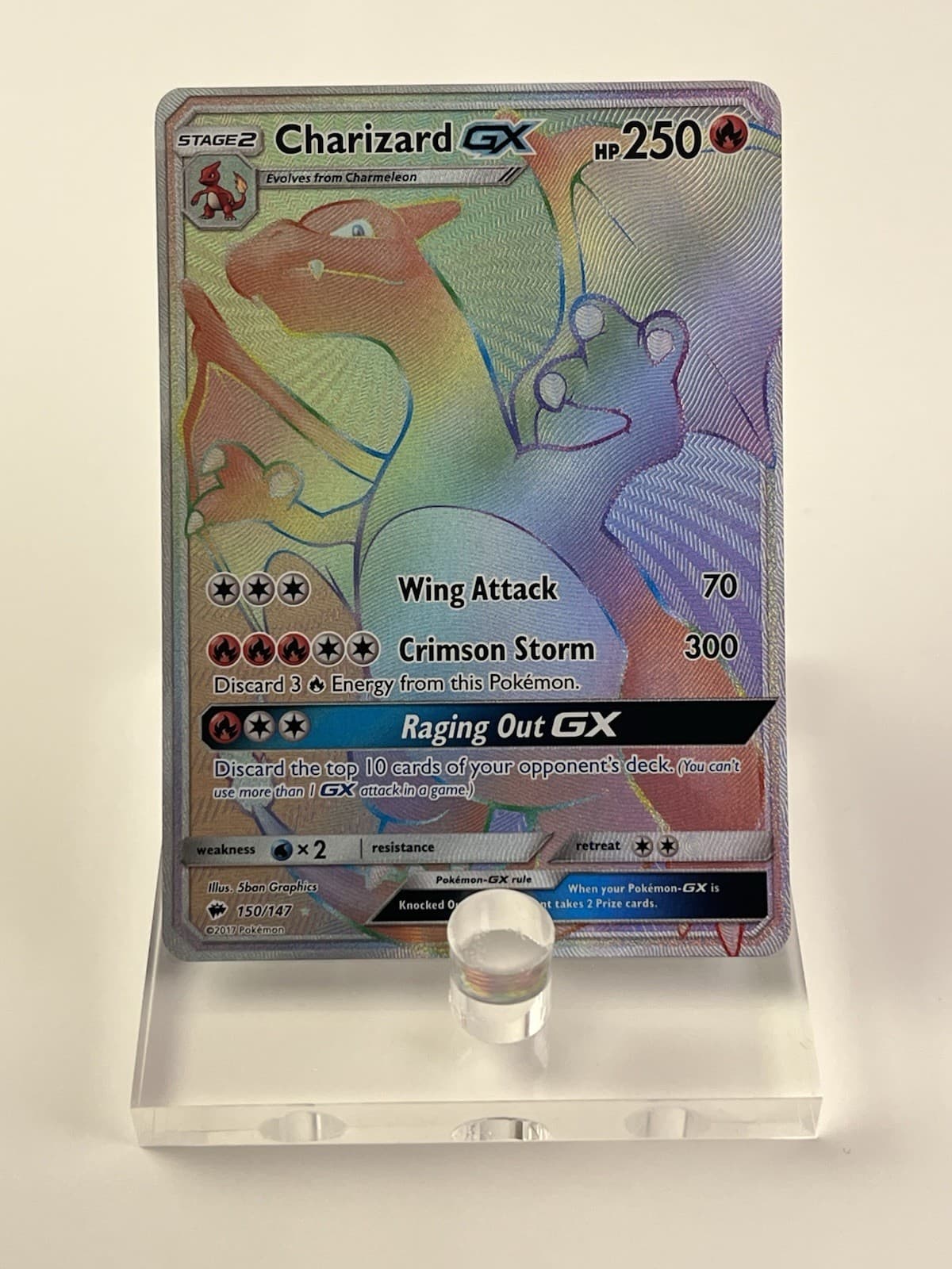 Pokémon TCG Charizard GX Holo Secret 150/147 SM-Burning Shadows LP+!