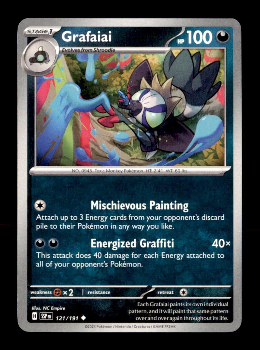 Grafaiai 121/191 Uncommon Surging Sparks Pokemon Near Mint
