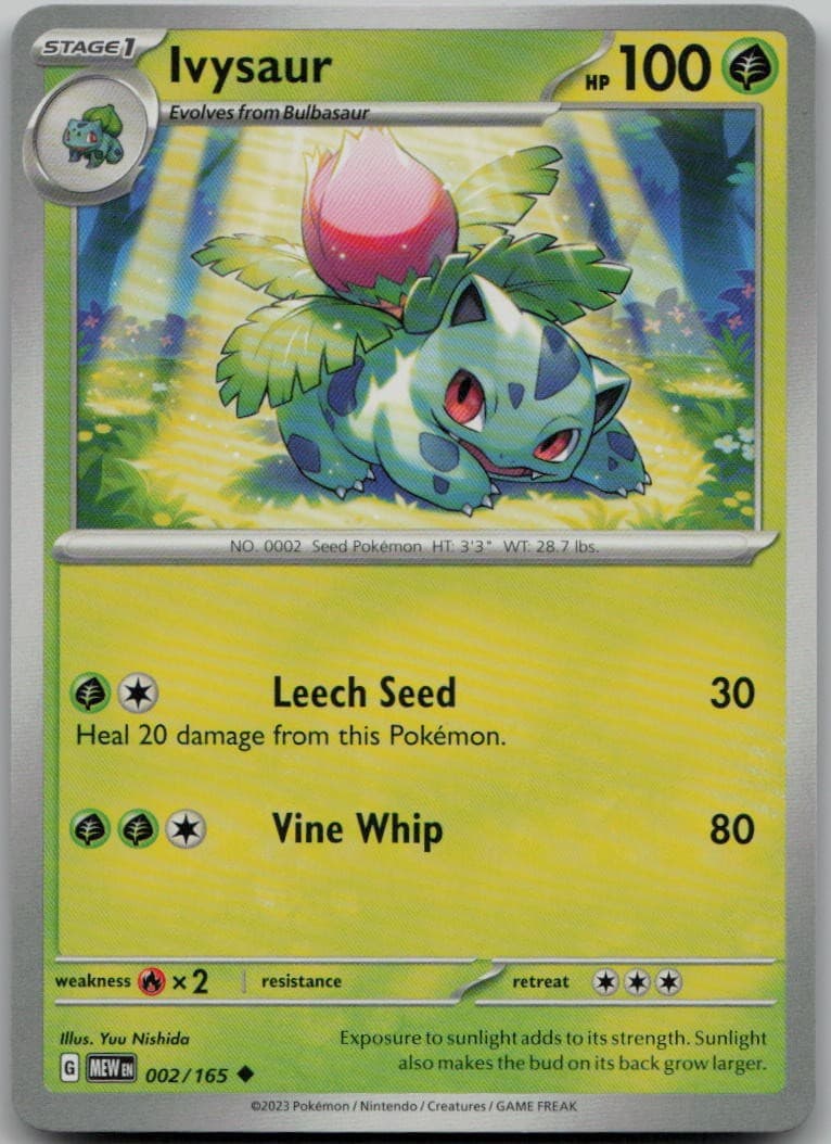 Ivysaur 002/165 Uncommon SV: Scarlet & Violet 151 NM Pokemon