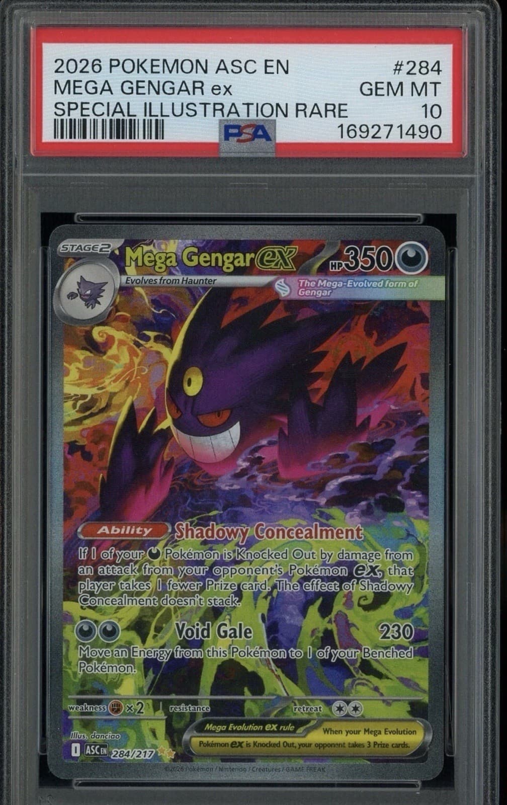 2026 Pokemon ASC EN #284 Mega Gengar ex Special Illustration Rare PSA 10 GEM MT