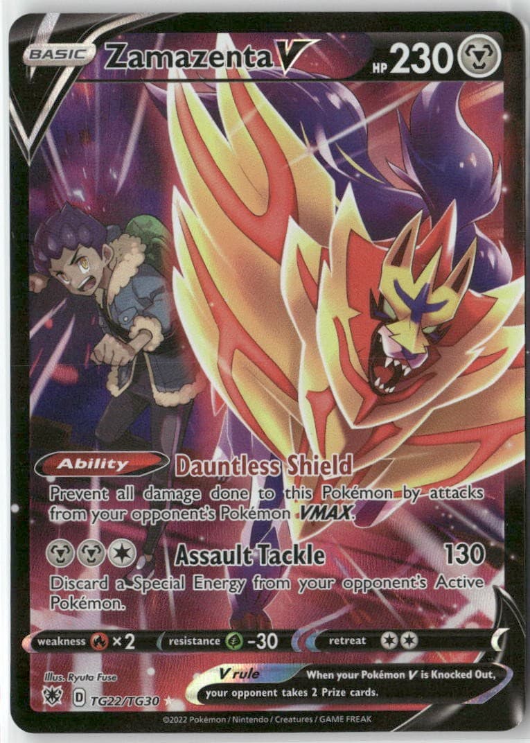 Zamazenta V TG22/TG30 Holo Ultra Rare Astral Radiance Trainer Gallery Pokemon MP