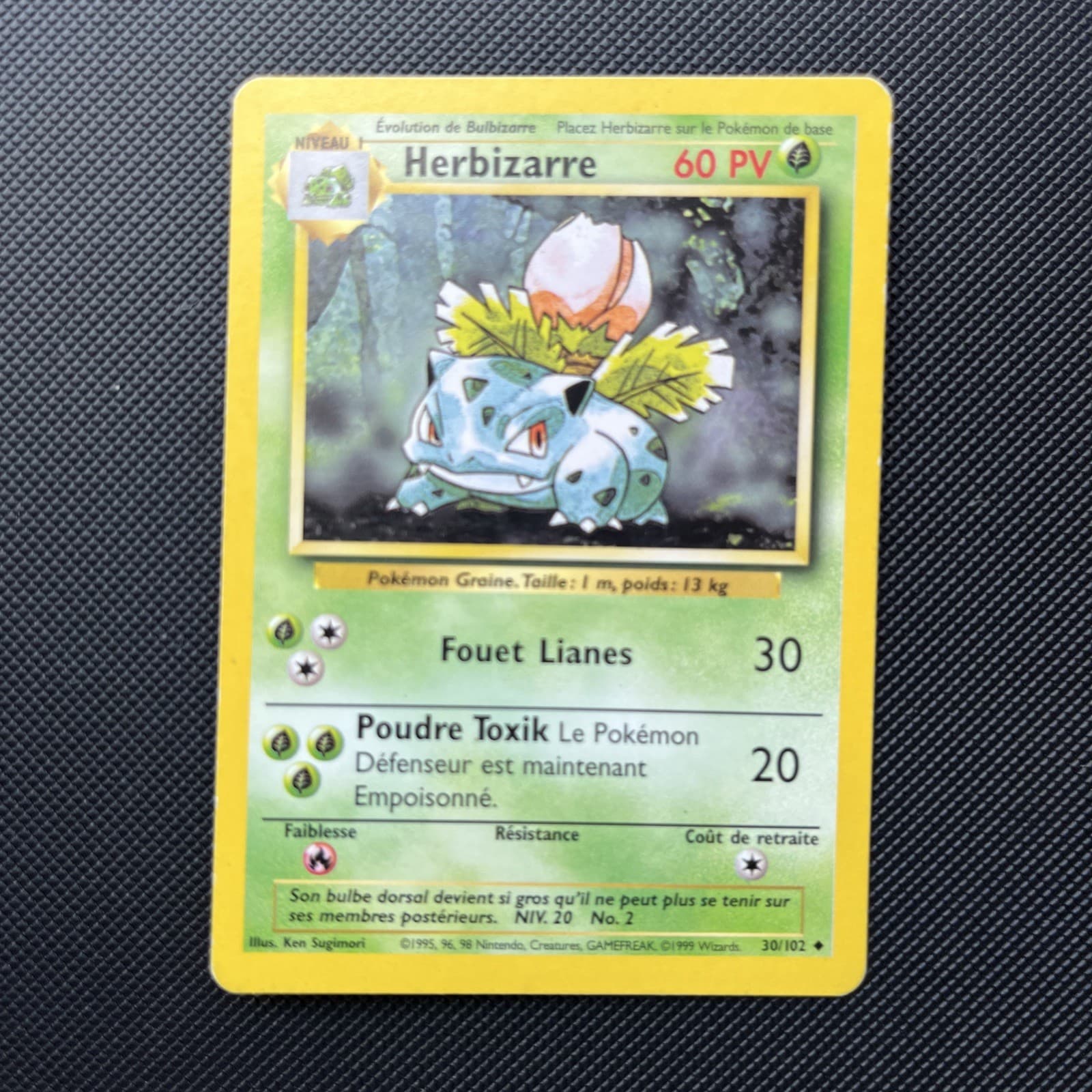 Carte Pokémon : Herbizarre 30/102 Edition 2 Set de Base Wizards Français EXC
