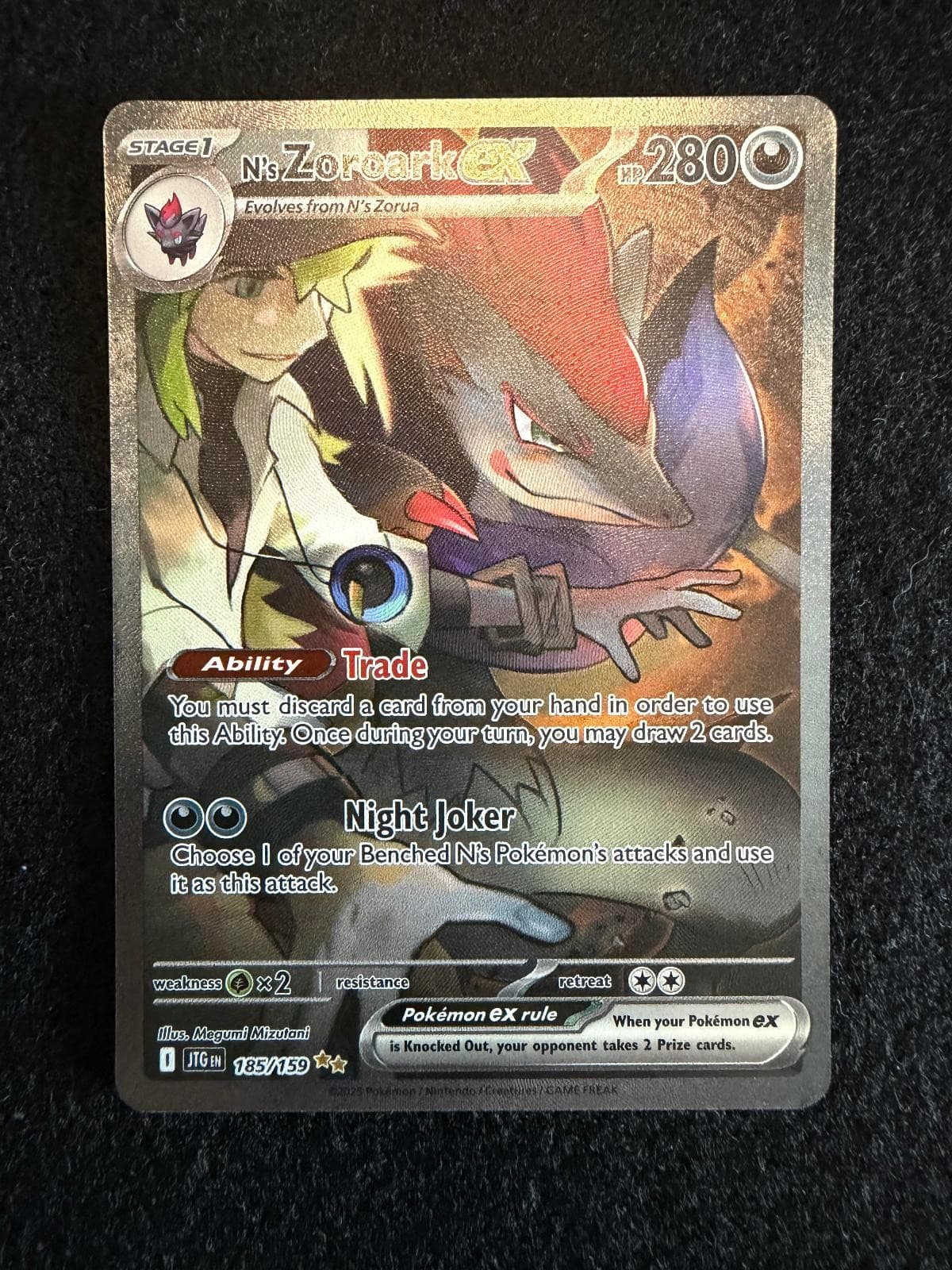 N's Zoroark ex 185/159 Journey Together Pokemon Holo NM