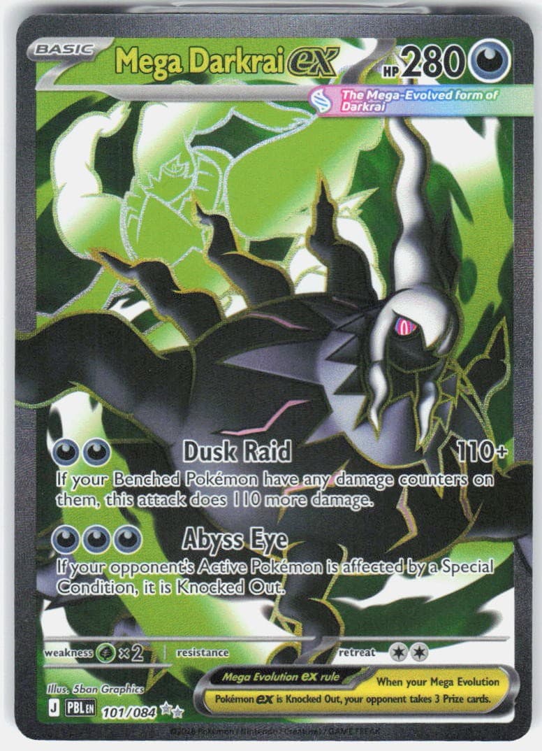 Mega Darkrai ex 101/084 Ultra Rare Pitch Black Pokemon Holo Near Mint