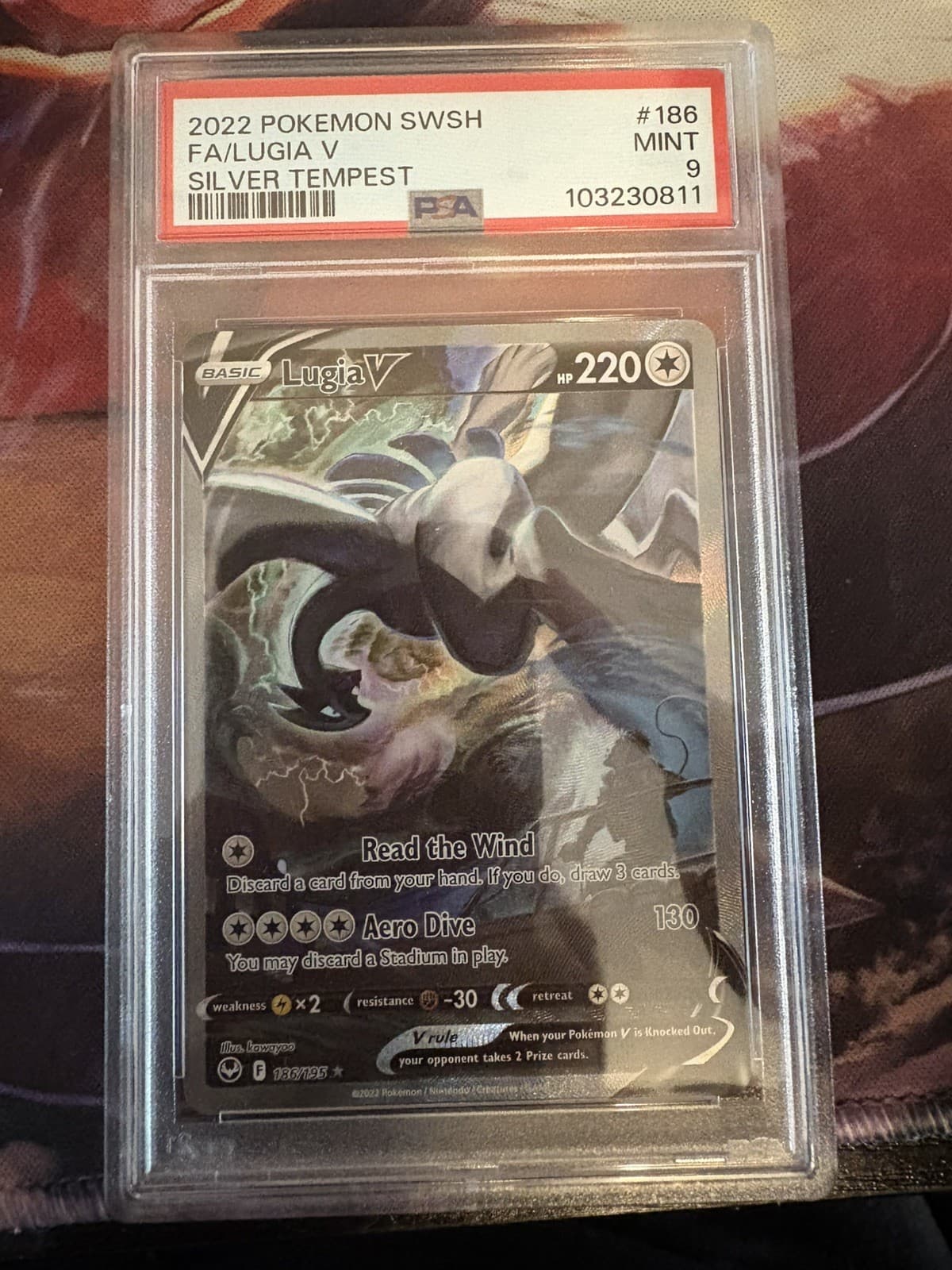 Pokemon TCG Silver Tempest Lugia V Alt Full Art Holo #186/195 PSA 9 2022