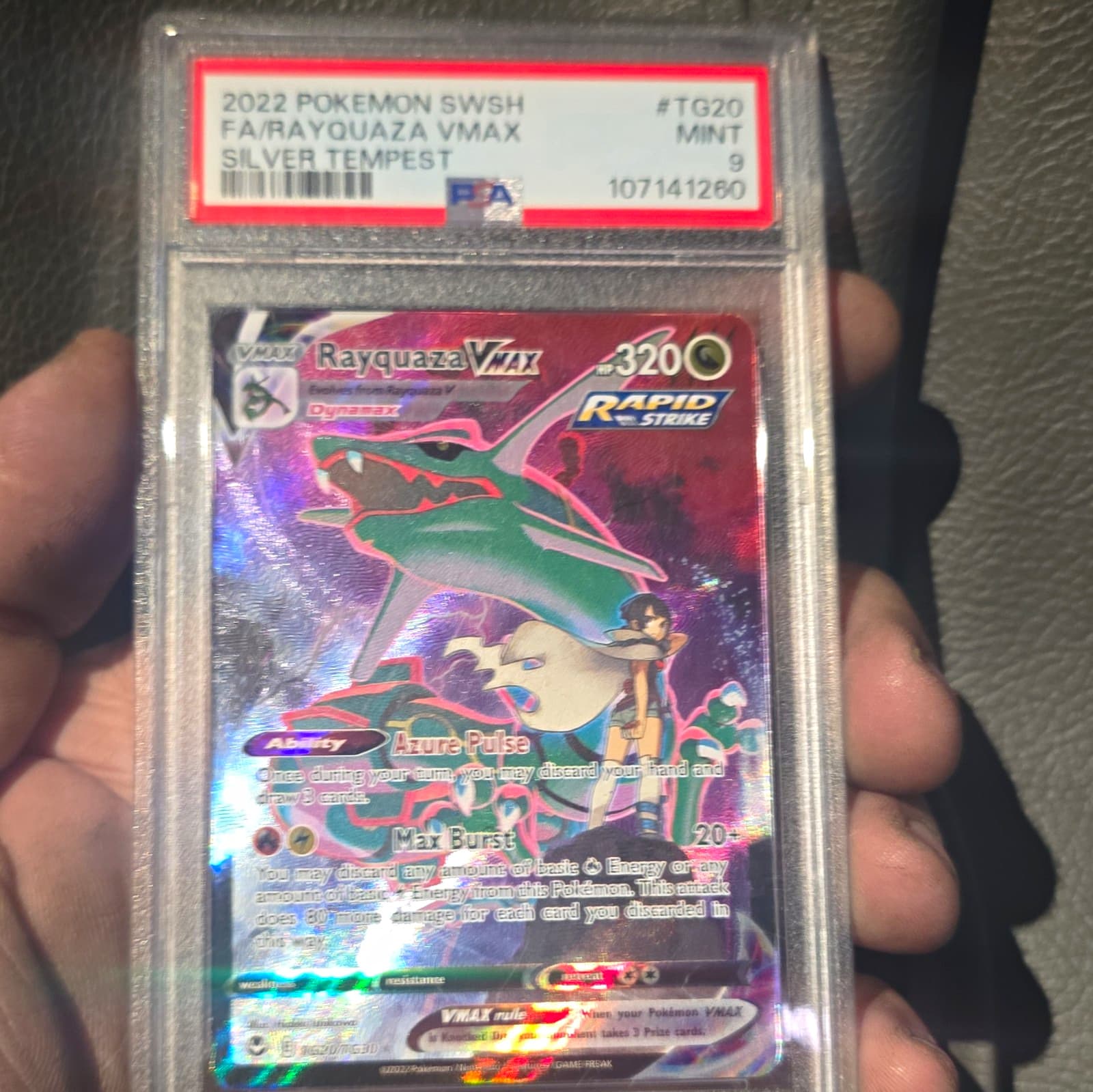 The Pokémon Company Rayquaza VMAX PSA 9 Full Art Holo TG20/TG30 Silver Tempest
