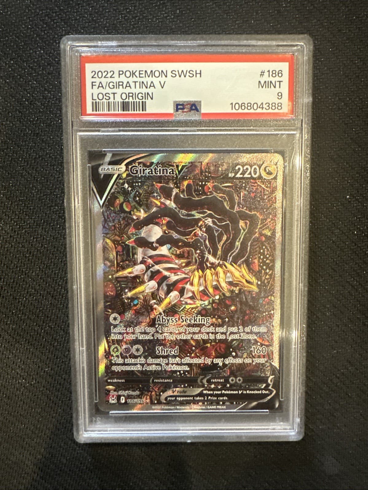 Pokemon Giratina V Alt Art Lost Origin 186/196 PSA 9