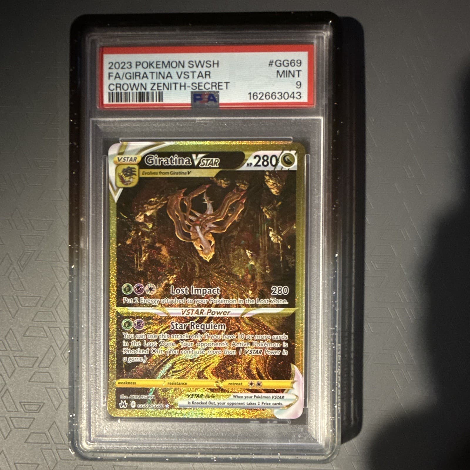 Giratina VSTAR GG69/GG70 Crown Zenith PSA 9 Holo Secret WITH GRADED GAURD