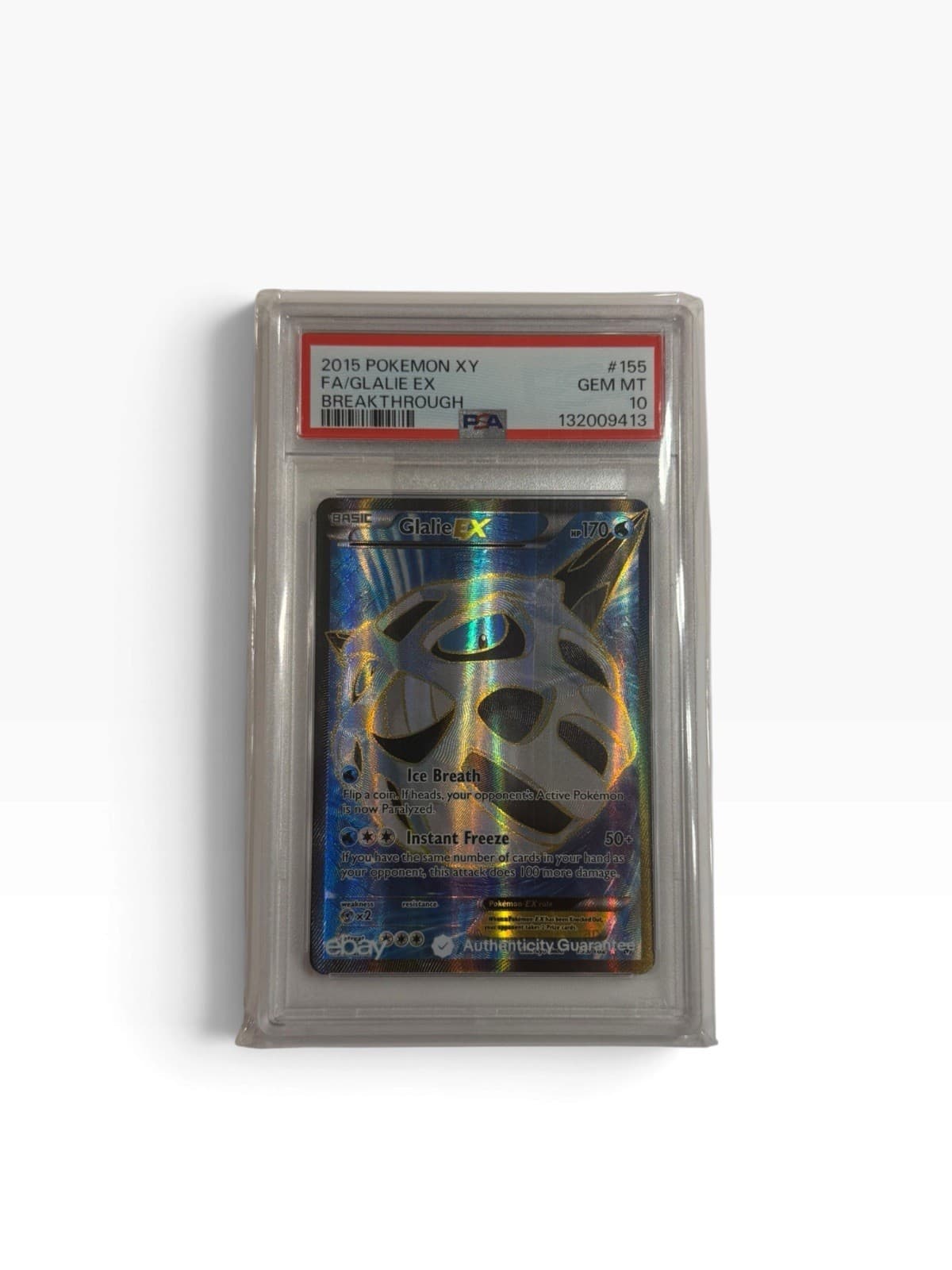 2015 Pokemon XY FA Full Art Glalie EX Breakthrough #155 PSA 10