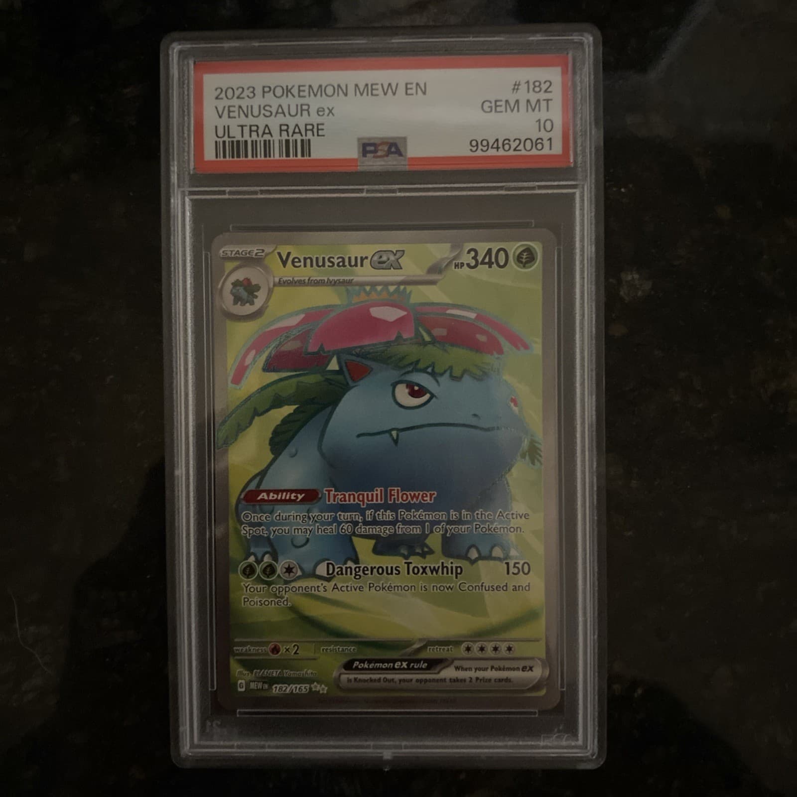 PSA 10 Venusaur ex 182/165 Pokemon 151 Ultra Rare Full Art Card GEM MINT
