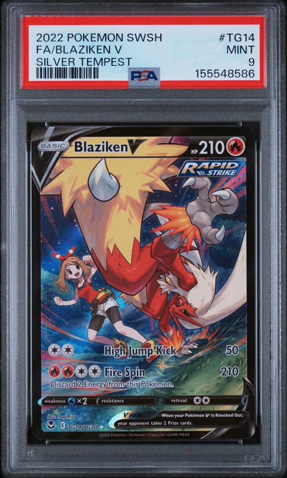 Blaziken V 2022 SWSH SIT Full Art/FA #TG14 PSA MINT 9
