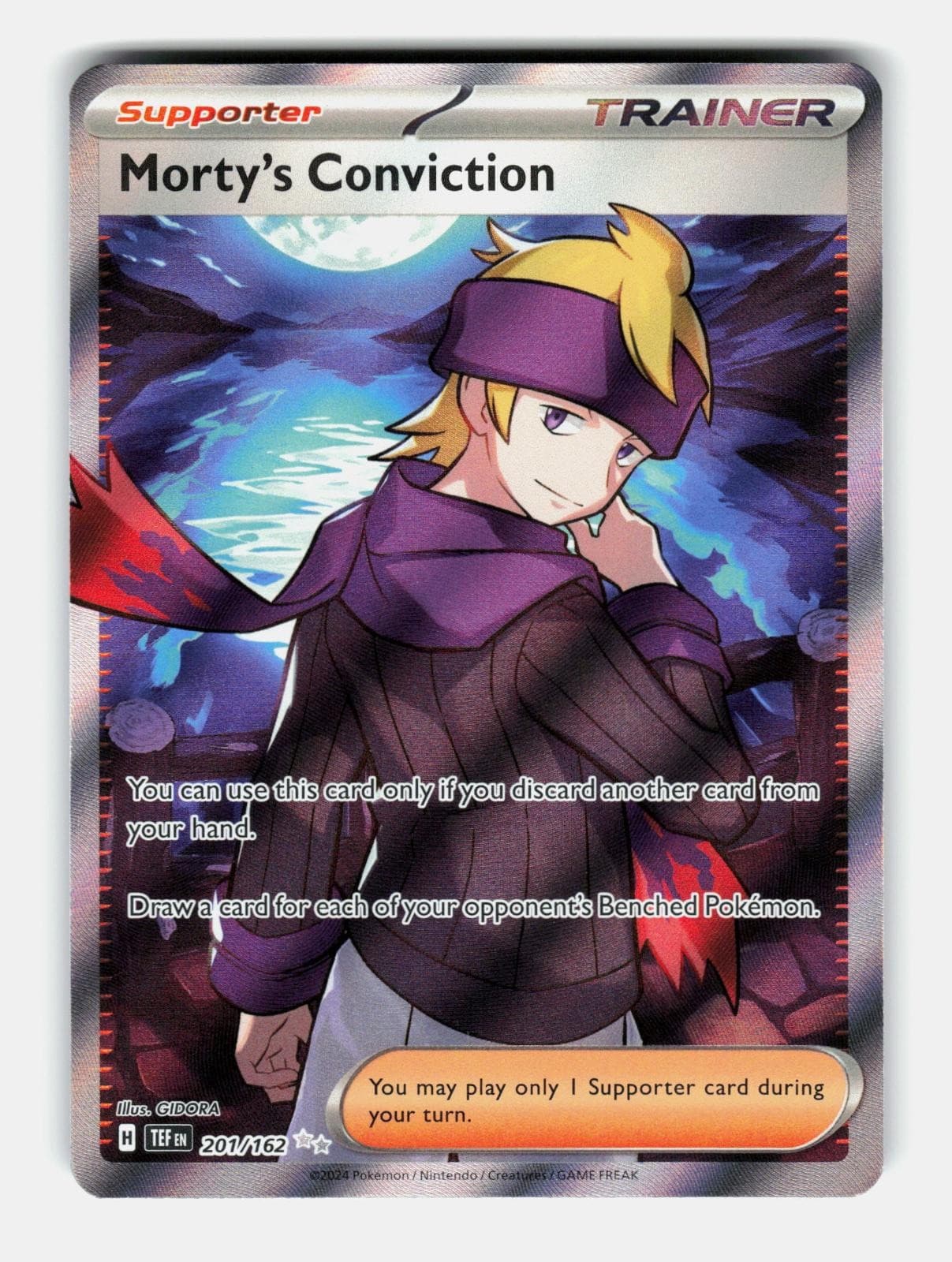 Morty's Conviction 201/162 Ultra Rare Temporal Forces Pokemon Holo Near Mint
