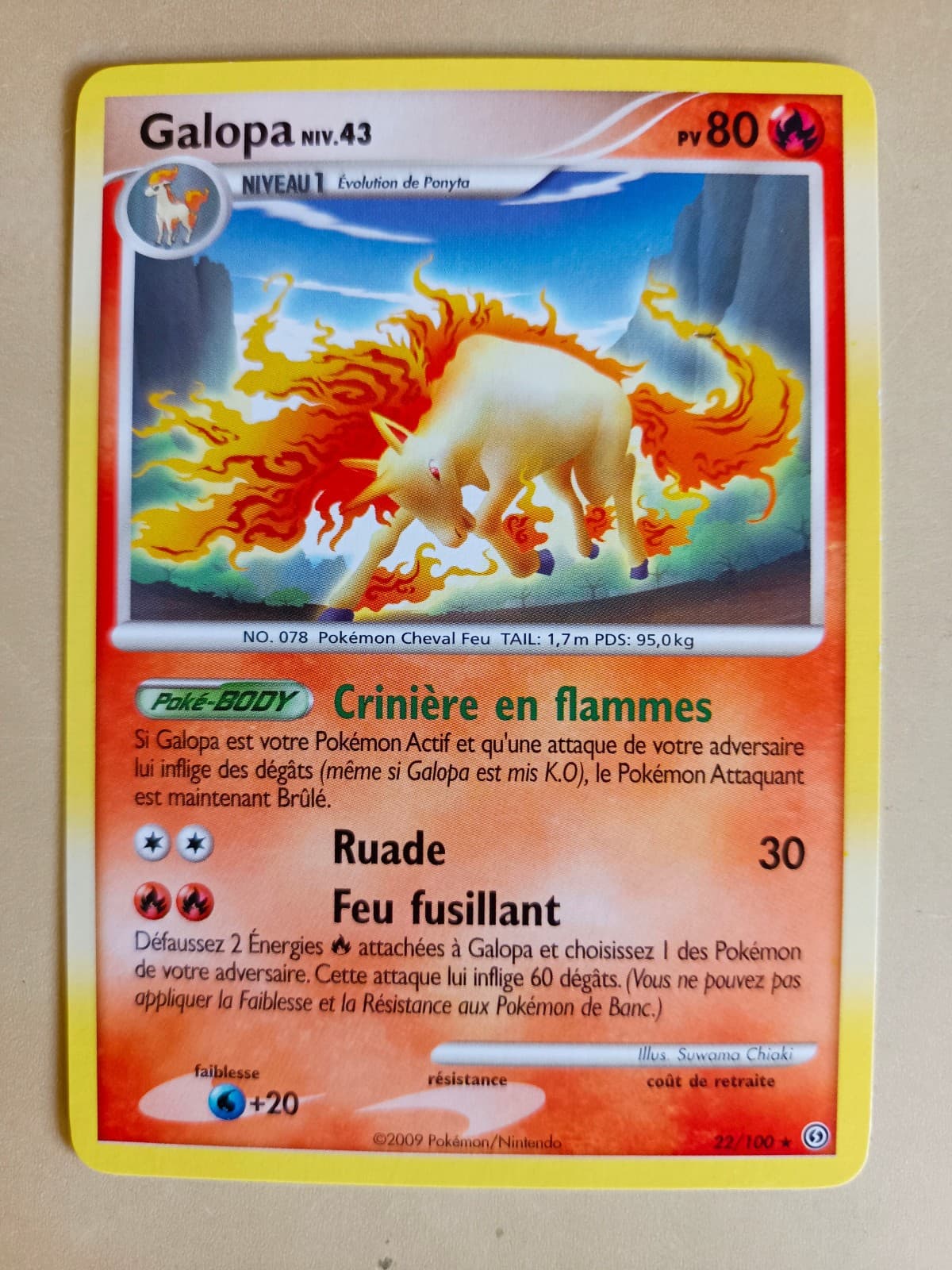 Carte Pokémon Galopa 22/100 Tempête Français