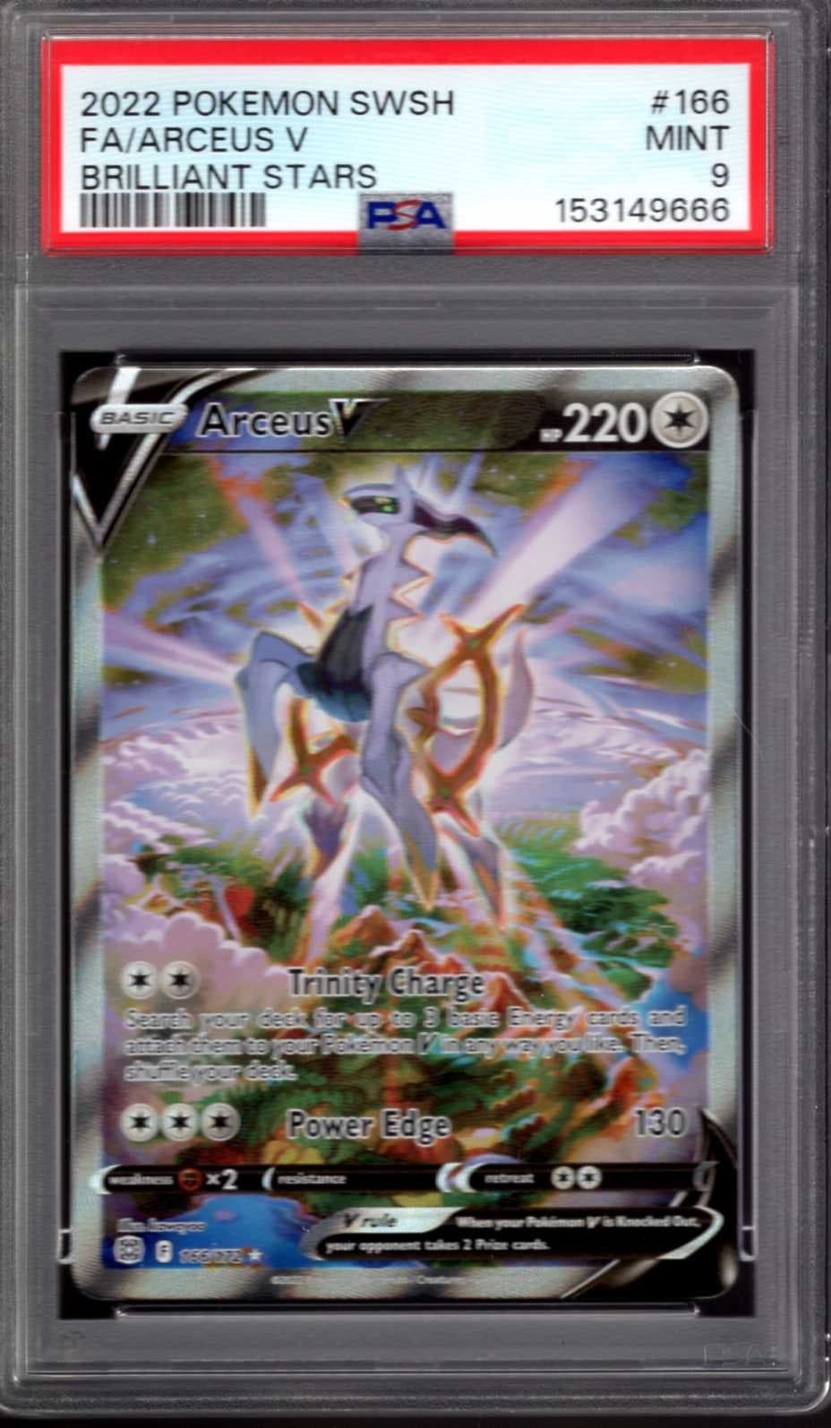 ARCEUS V ALTERNATE FULL ART PSA 9 166/172 SWSH09: BRILLIANT STARS HOLO