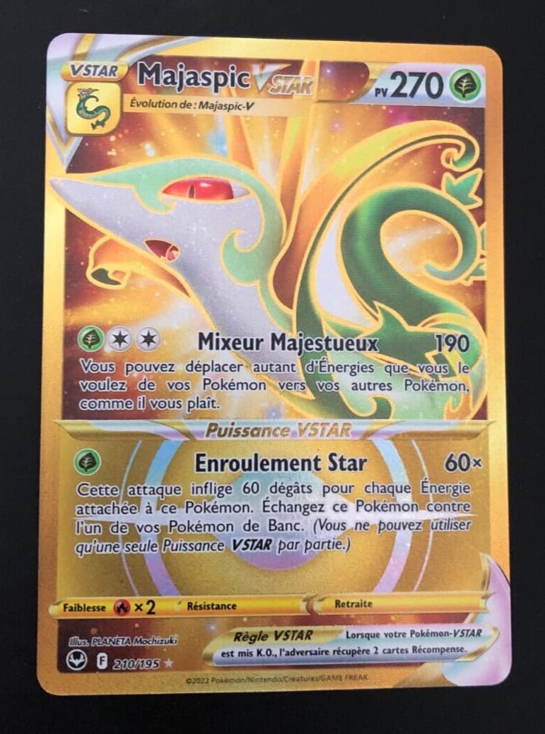 ∛∎ Carte Pokémon Majaspic Vstar GOLD 210/195 EB12 Tempête Argentée FR NEUF