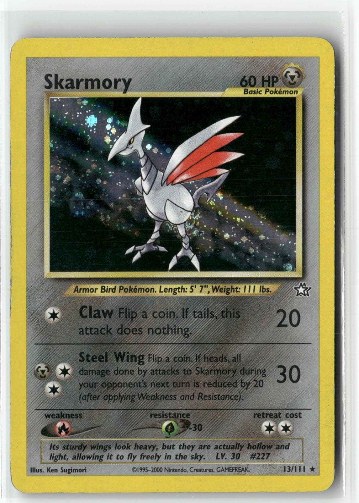 Skarmory 13/111 Rare Neo Genesis Pokemon Unlimited Holo MP