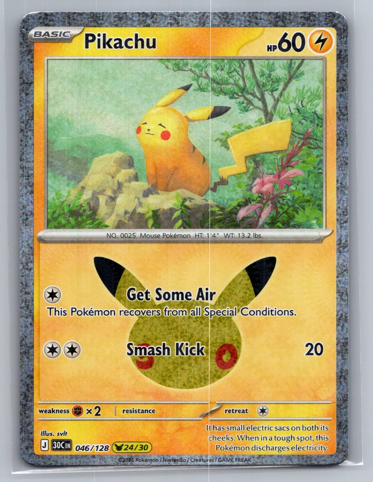 Pikachu #46/128 2026 30th Celebration Pokemon TCG — photo 1 of 2