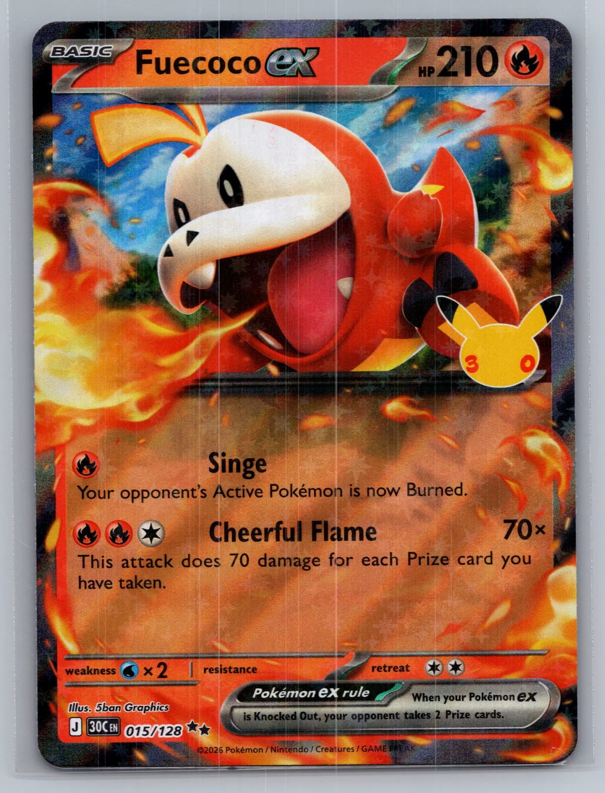 Fuecoco EX #15/128 2026 30th Celebration Pokemon TCG