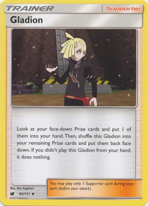 Gladion - 95/111 - Uncommon (Lp) Crimson Invasion - Trainer - Supporter Pokémon