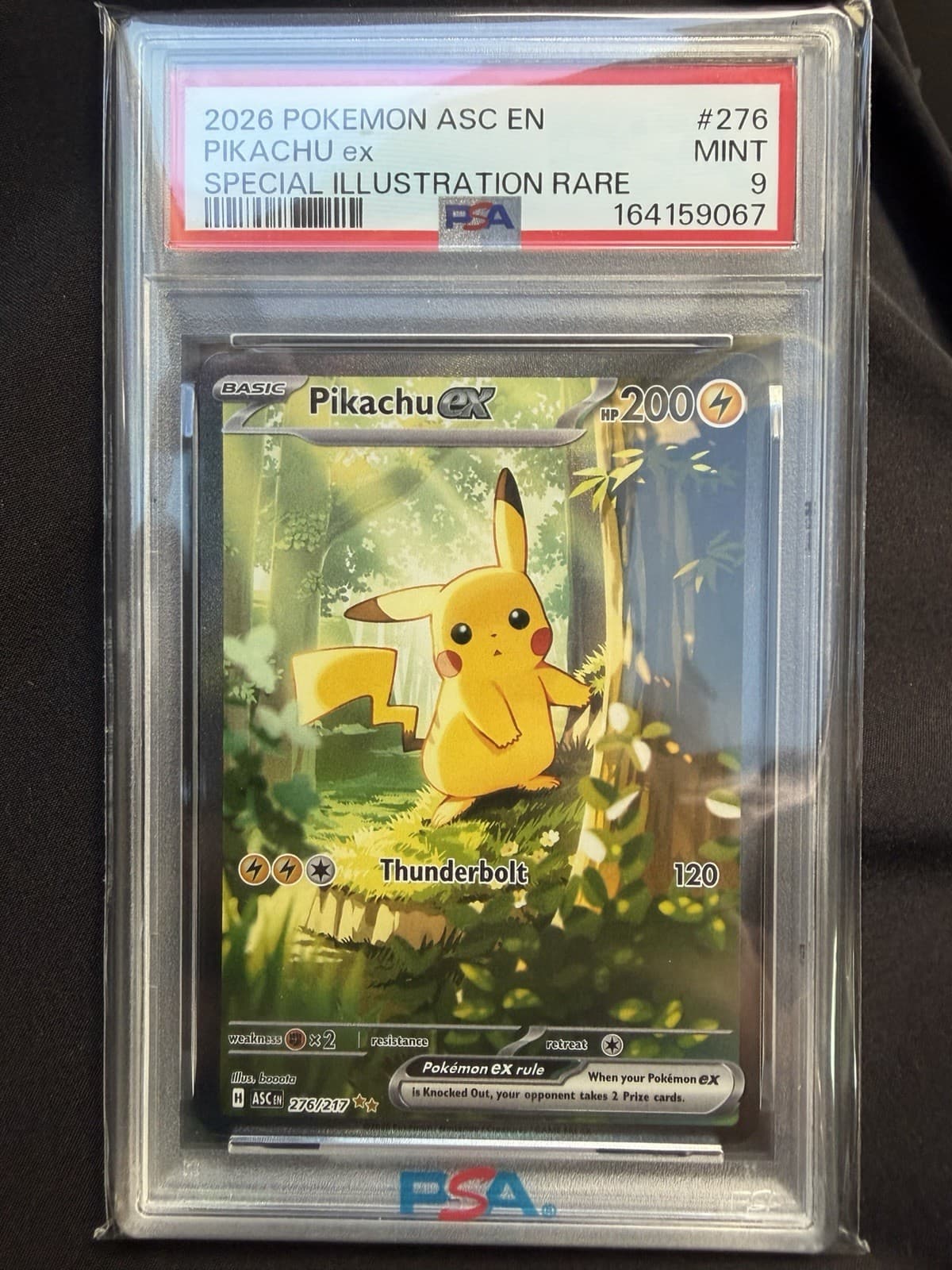 Pokemon TCG Pikachu ex 276/217 PSA 9 SIR Holo EN 2026 Me: Ascended Heroes