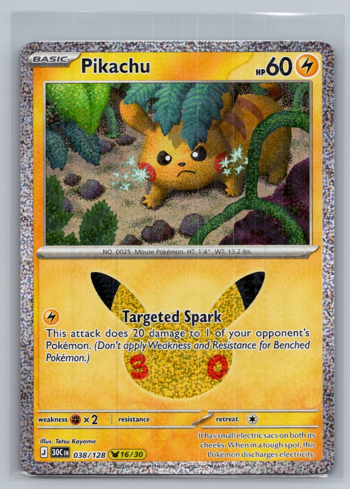 Pikachu #38/128 30th Celebration Pokemon TCG