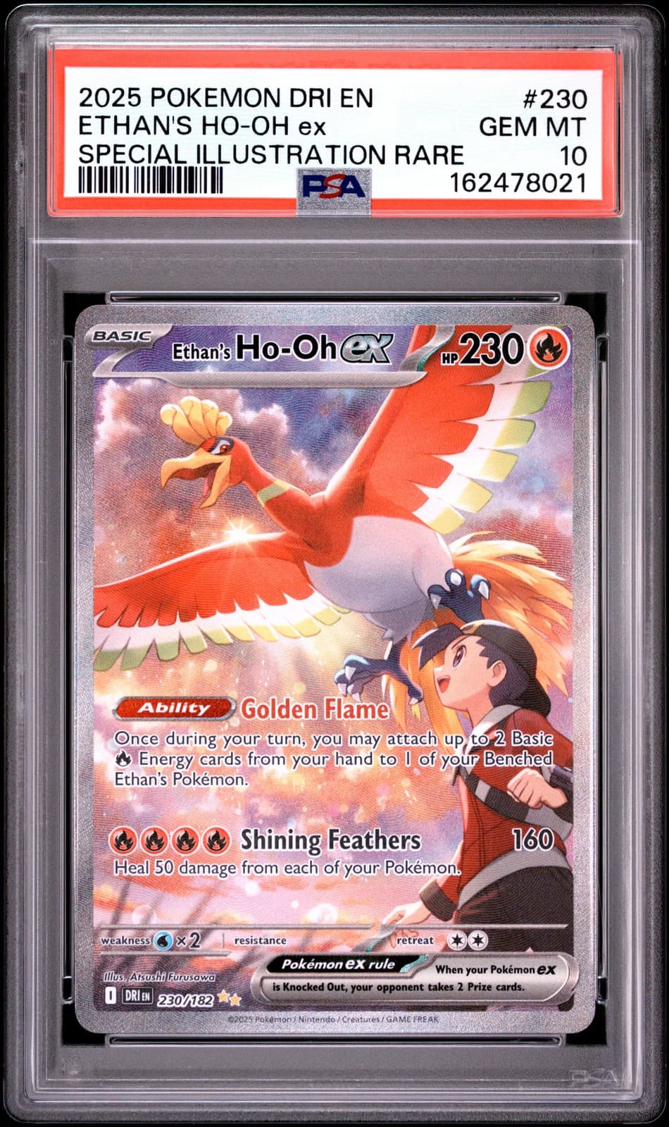 2025 Pokemon Dri EN-Destined Rivals Ethan's Ho-Oh EX PSA 10 #230