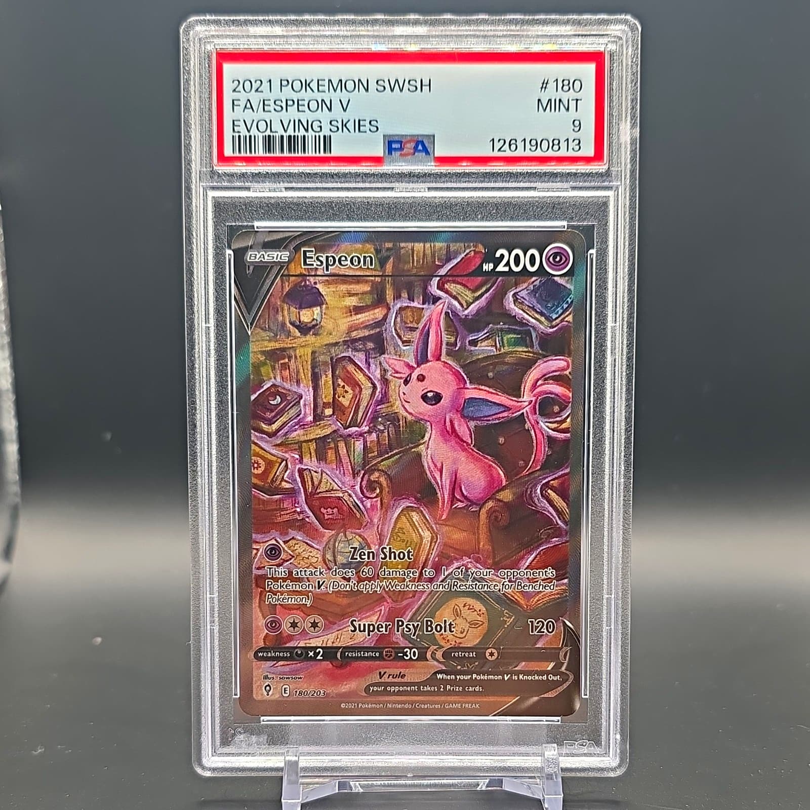 The Pokémon Company Espeon V 180/203 Evolving Skies Full Art Holo UR PSA 9