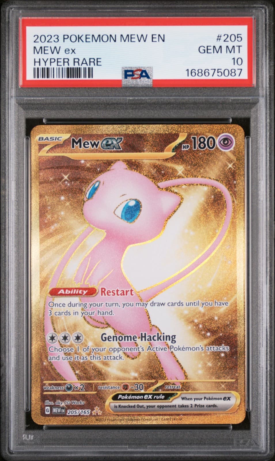 2023 POKEMON MEW EN-151 HYPER RARE #205 MEW EX PSA 10