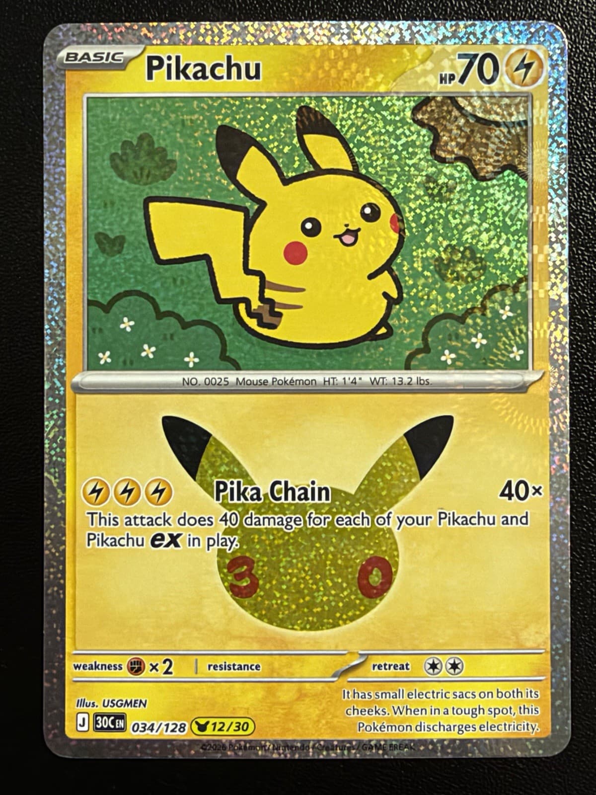 2026 Pokemon Pikachu 30th Celebration (34/128) (12/30)