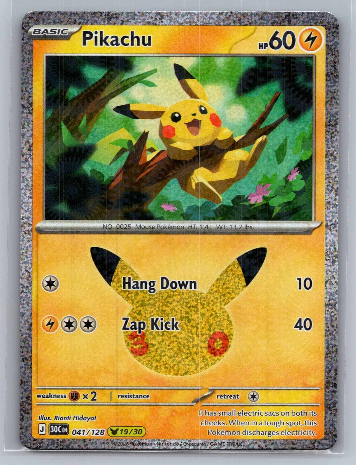 Pikachu #41/128 2026 30th Celebration Pokemon TCG