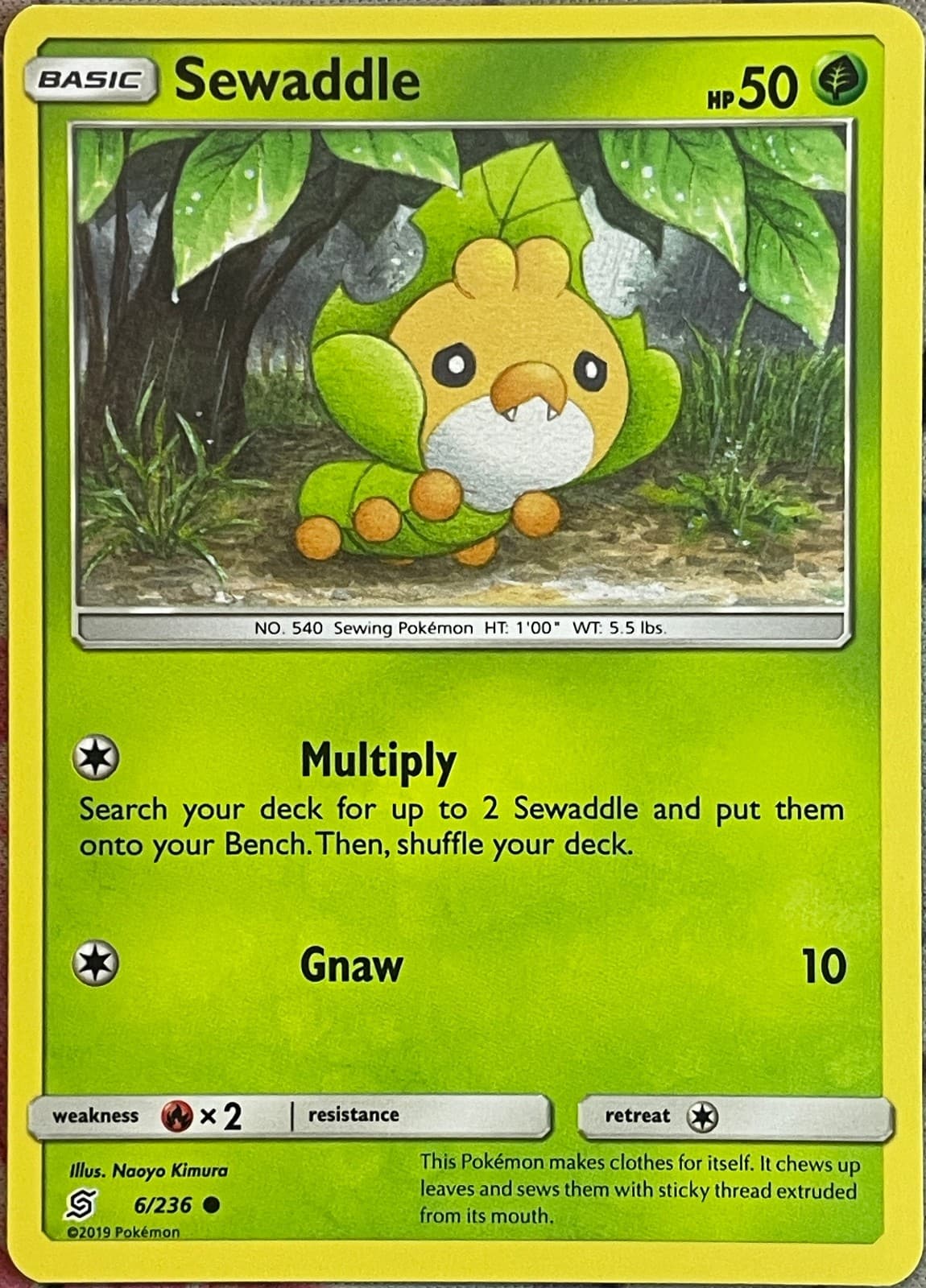 Sewaddle - 6/236 - Unified Minds Pokemon 2019