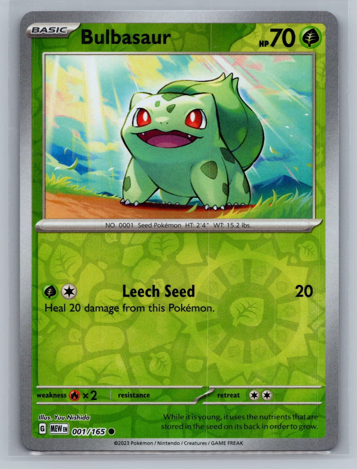 Bulbasaur 1/165 Scarlet & Violet 151 Reverse Holo Pokemon TCG NM — photo 1 of 2