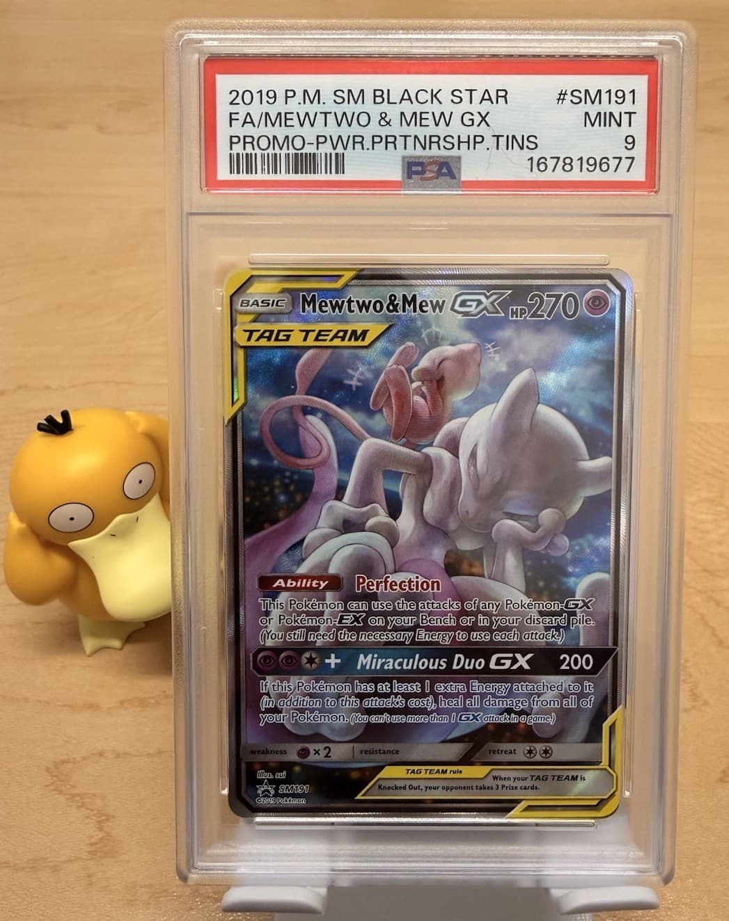 POKEMON TCG | 2019 PROMO #SM191 FULL ART/MEWTWO & MEW GX | PSA 9 🌕