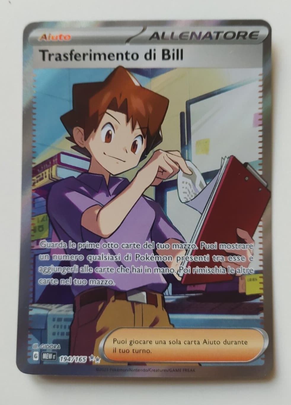 POKEMON CARD 194/165 Trasferimento di Bill (Full Art) Scarlatto e Violetto 151
