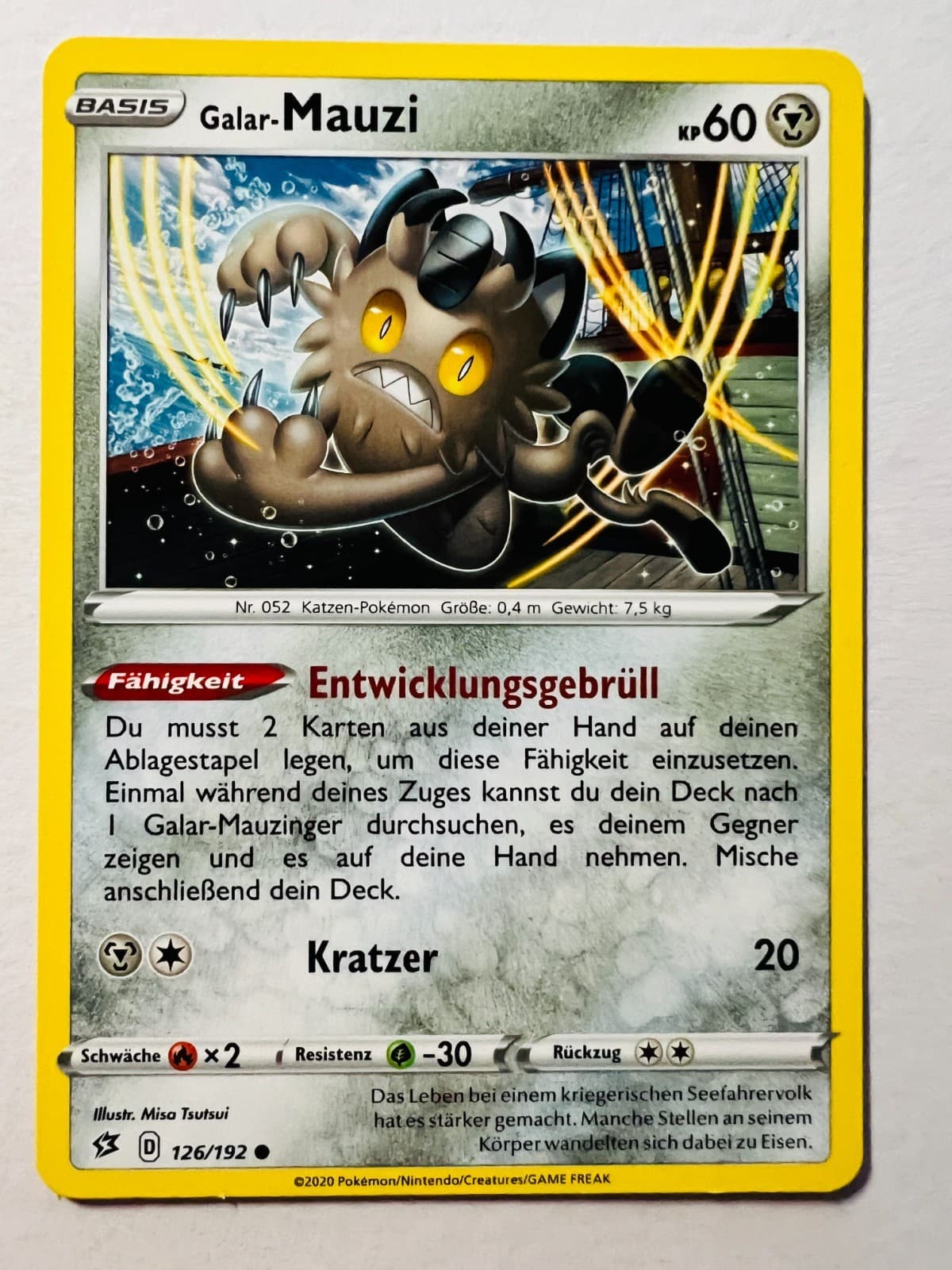 Pokemon Karte Galar-Mauzi 126/192 Clash der Rebellen Deutsch